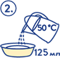 Вскипятите 125 мл воды, охладите до 40-50˚С, налейте в чистую посуду.