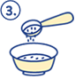 В отдельную чистую посуду насыпьте 25 г (3 ст. ложки) сухого крем-супа.