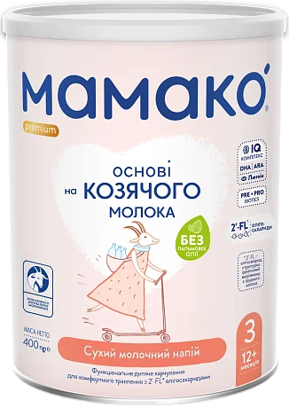 MAMAKO<sup>®</sup> 3 Premium з 2'–FL (від 12 місяців) 400 г